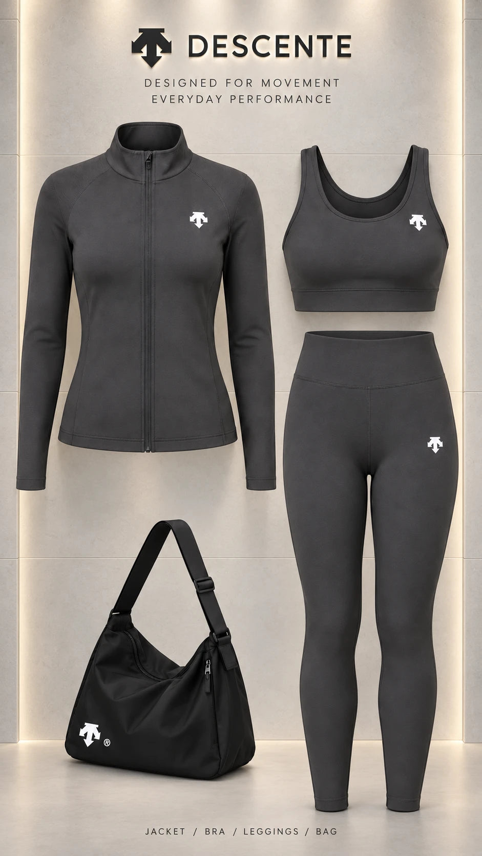 Womens Four Piece Activewear Set
