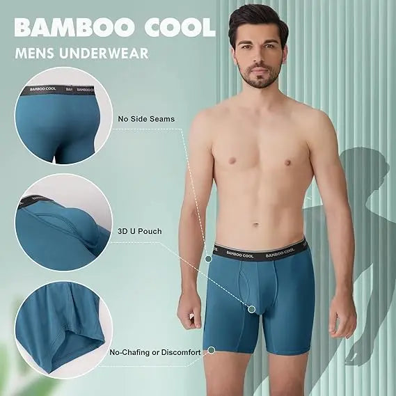 Bamboo Cool Men's Boxer Briefs - Soft & Breathable Underwear