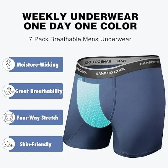 Bamboo Cool Men's Boxer Briefs - Soft & Breathable Underwear