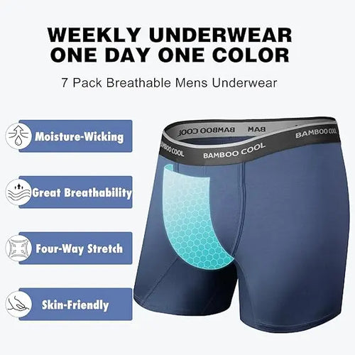 Bamboo Cool Men's Boxer Briefs - Soft & Breathable Underwear