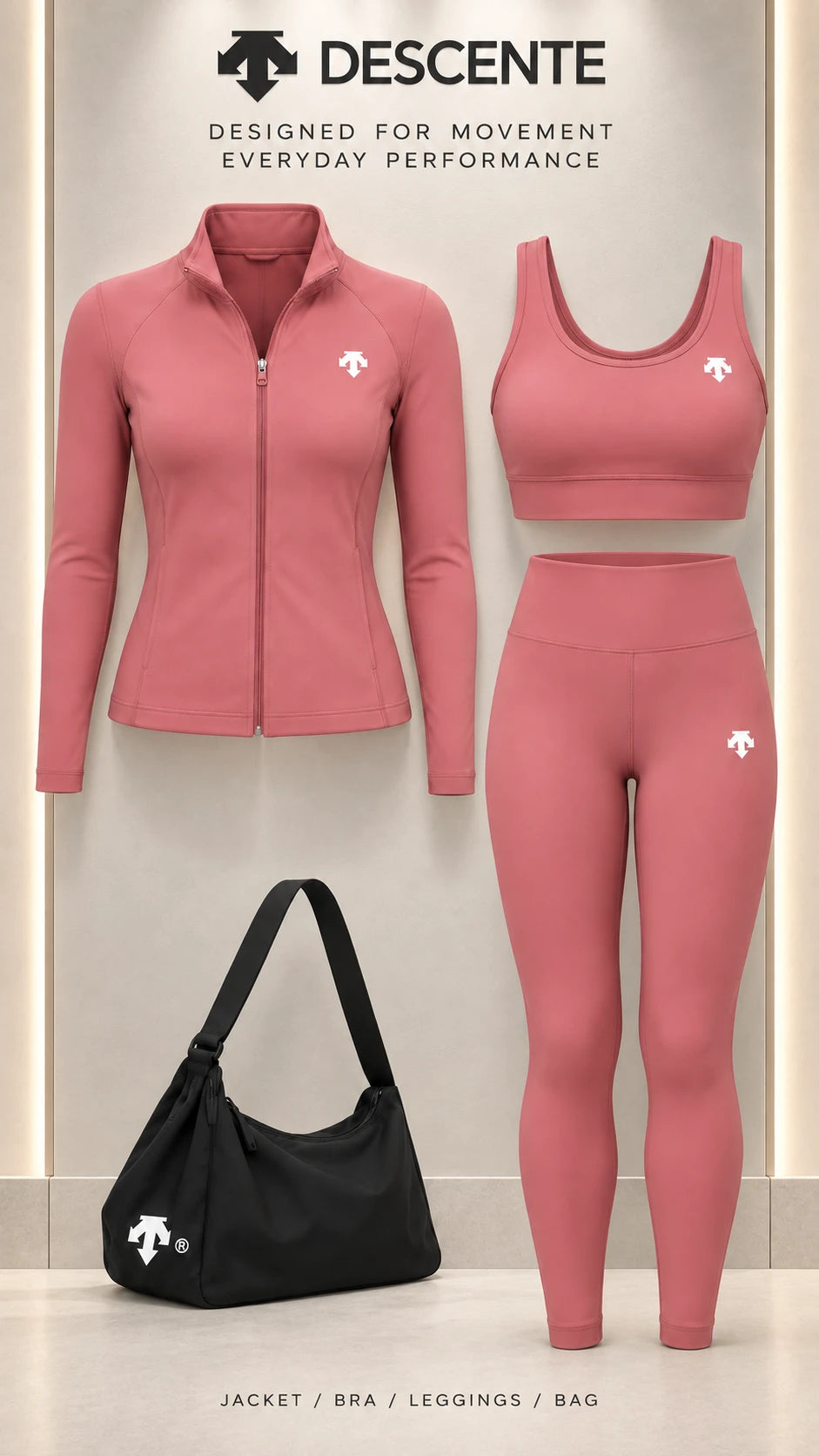 Womens Four Piece Activewear Set