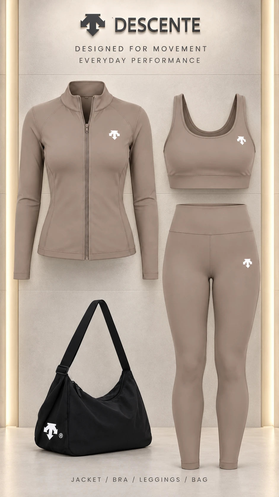 Womens Four Piece Activewear Set